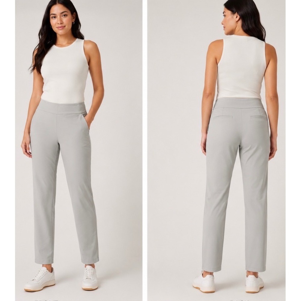 Athleta Endless High Rise Pant Womens 12 TALL Light Gray PrimaStretch Workwear